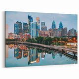 Philadelphia Cityscape Art - Vibrant Skyline with Reflections Print