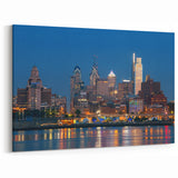 Philadelphia Night Skyline Art - Vibrant Cityscape Reflections Print
