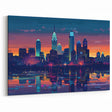 Philadelphia Skyline Art - Modern Abstract Cityscape with Neon Reflections