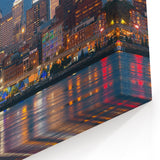 Philadelphia Night Skyline Art - Radiant Cityscape with Reflections