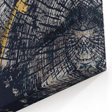 Geometric Line Art with Gold Accents - Contemporary Abstract Canvas