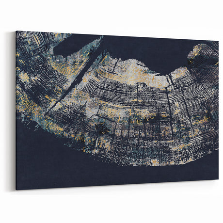 Contemporary Line Art with Textured Gold - Abstract Strokes Canvas