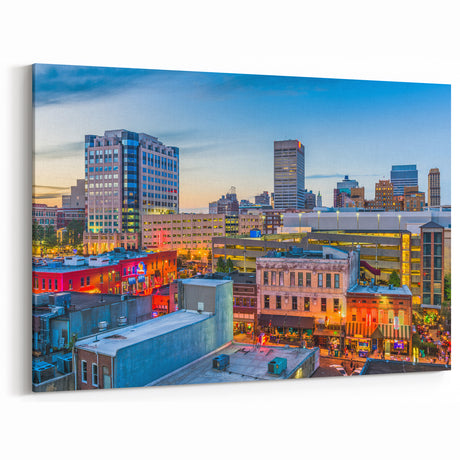Memphis Cityscape Wall Art - Vibrant Downtown Photography on Canvas