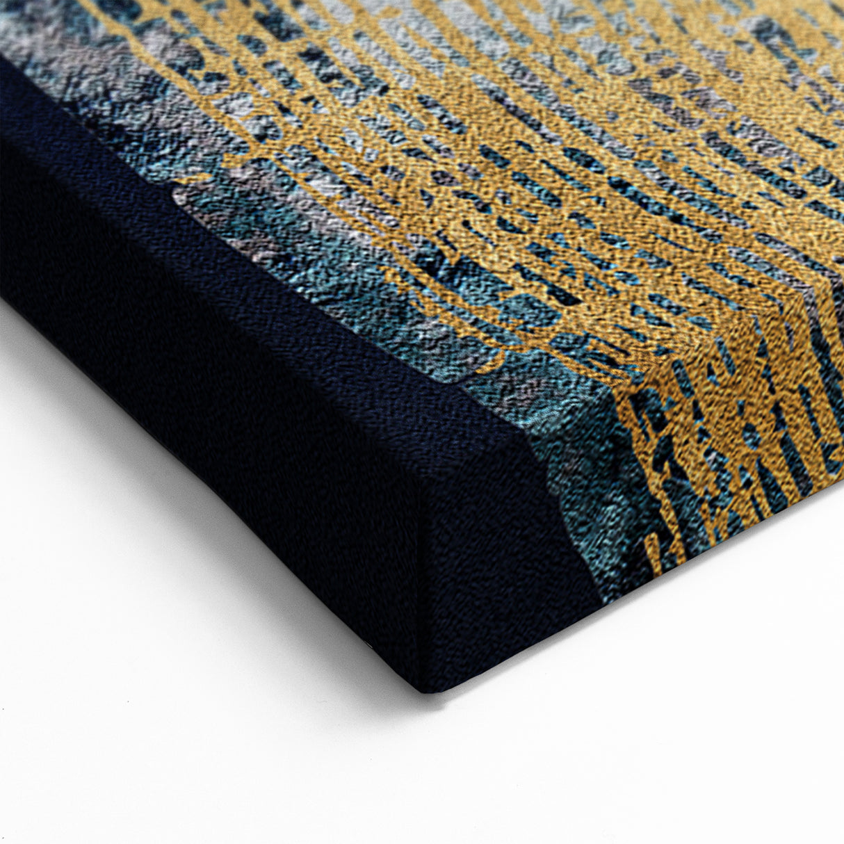Dual Tone Abstract Rings with Gold Highlights - Modern Canvas Art