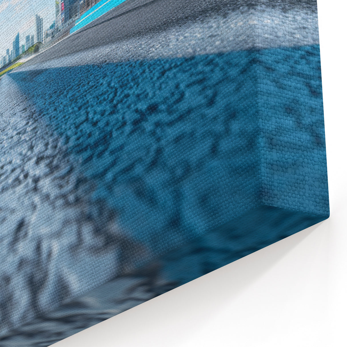 Miami Cityscape Art: Dynamic Racing Track View with Miami Skyline