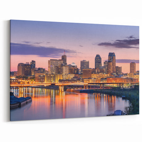 Minneapolis Skyline at Dusk - Elegant Cityscape Art Prints for Urban Decor