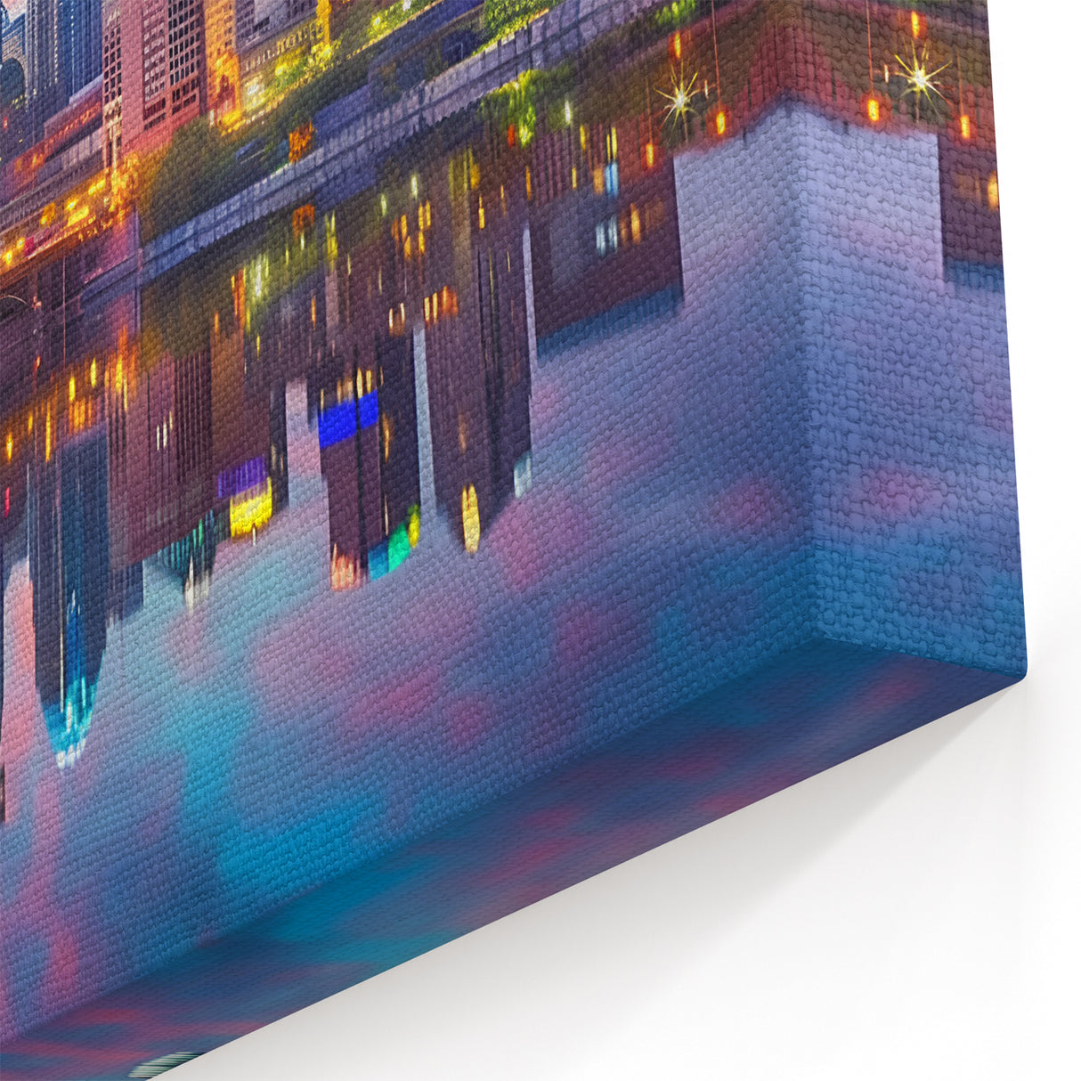 Minneapolis Skyline Art - Vibrant Cityscape with Stunning Sunset Reflections