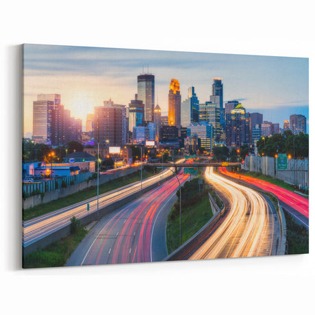 Minneapolis Night Skyline Art - Dynamic Cityscape Prints for Urban Decor