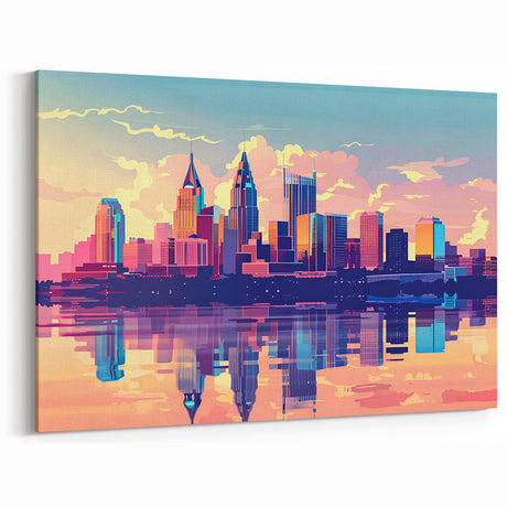 Colorful Nashville Skyline Art - Vibrant Cityscape Canvas & Prints