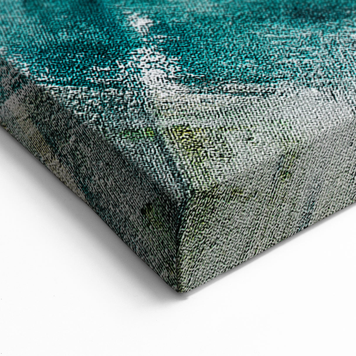 Minimalist Geometric Abstract Art - Teal, Gold, and Gray Canvas Print