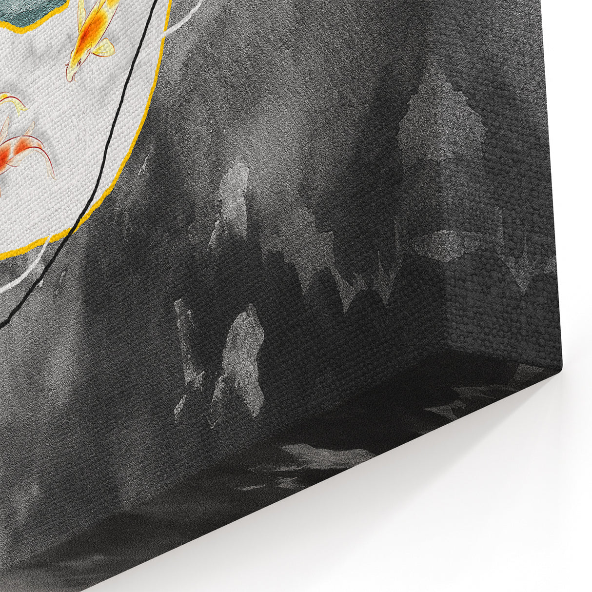 Abstract Koi Fish & Gold Accents | Modern Geometric Wall Art