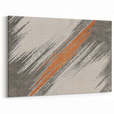 Dynamic Brush Strokes in Orange & Gray | Modern Abstract Wall Art