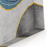 Modern Geometric Abstract Art | Blue and Beige Wall Art Canvas