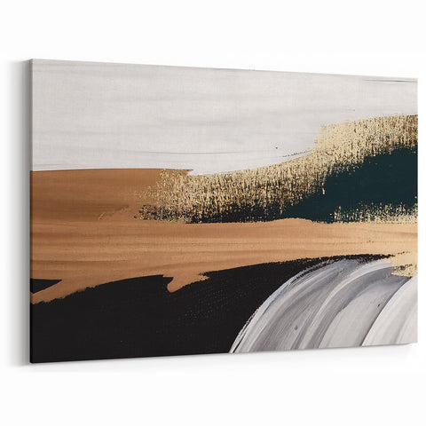 Abstract Line Art on Canvas - Modern Brush Strokes with Bold Geometric Lines