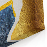 Geometric Abstract Art with Gold and Blue Accents | Modern Wall Décor