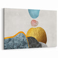 Abstract Geometric Art with Gold, Blue & Pink Accents | Modern Wall Art