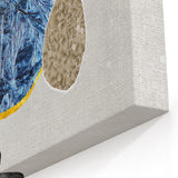 Bold Geometric Abstract Art with Blue, Black & Gold Accents | Wall Décor