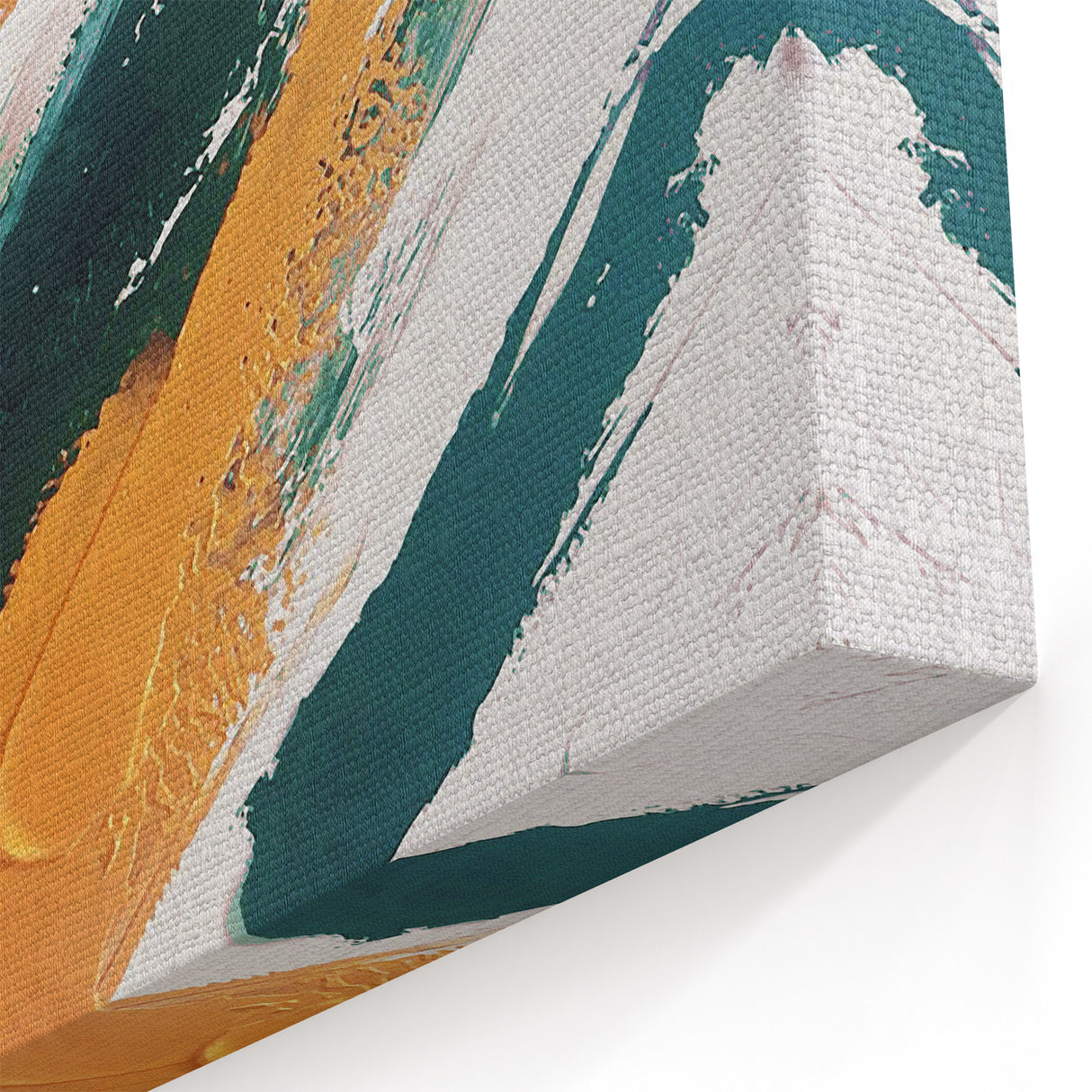 Bold Abstract Brush Strokes in Green & Orange | Modern Canvas Art