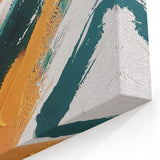 Bold Abstract Brush Strokes in Green & Orange | Modern Canvas Art