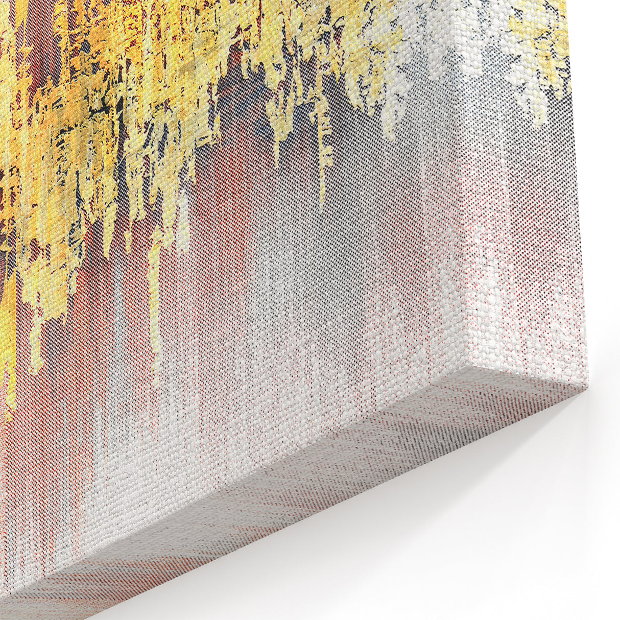 Colorful Strokes and Lines Abstract Art - Vibrant Yellow and Red Canvas