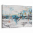 Tranquil Strokes and Lines Abstract Art - Blue and Beige Canvas