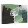 Contemporary Green and Black Abstract Art - Modern Brush Strokes Canvas