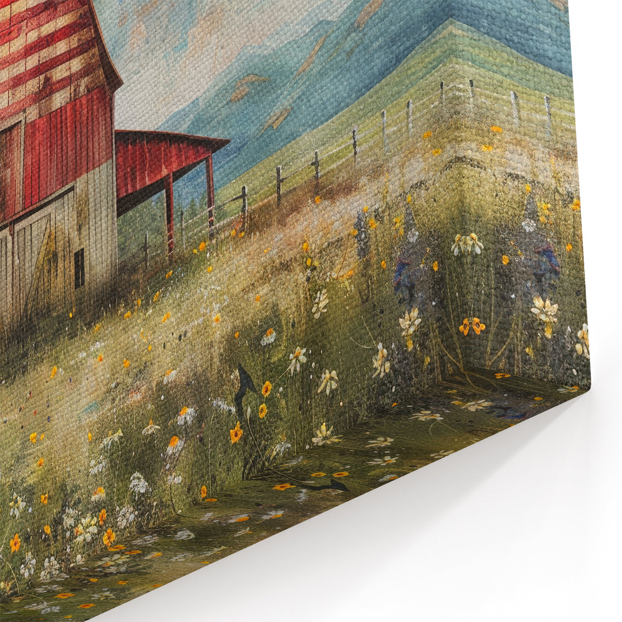 Patriotic Barn Wall Art - Rustic American Flag Canvas Print - Country Decor
