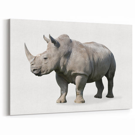Realistic Rhinoceros Wall Art - Detailed Rhino Canvas Print Decor