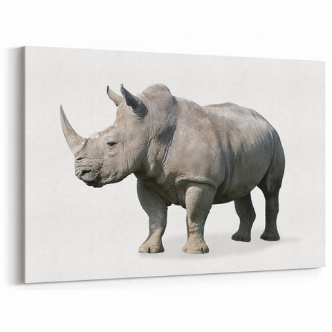 Realistic Rhinoceros Wall Art - Detailed Rhino Canvas Print Decor
