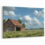Rustic Red Barn Wall Art - Farmhouse Canvas Print - Country Landscape Decor