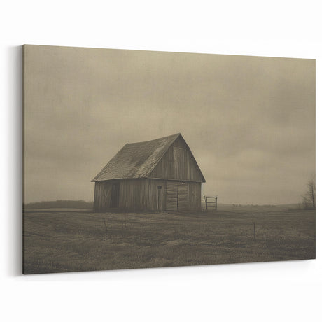 Vintage Sepia Barn Wall Art - Rustic Farmhouse Canvas Print - Country Decor