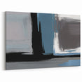 Modern Abstract Strokes and Lines Art | Blue, Black, and Gray Canvas