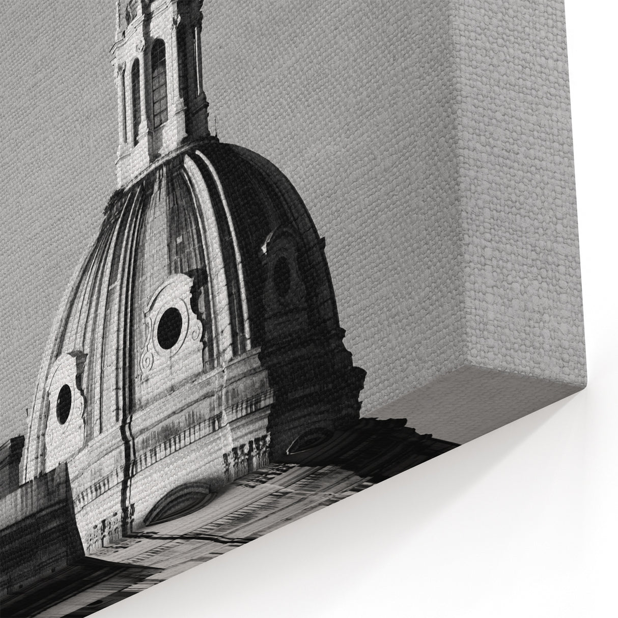 Historic Domes Wall Art - Black and White Architectural Canvas Print