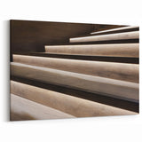 Elegant Wooden Staircase Wall Art with Soft Lighting - Modern Decor
