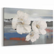 Minimalist Strokes and Lines Abstract Art - White Floral Canvas Print