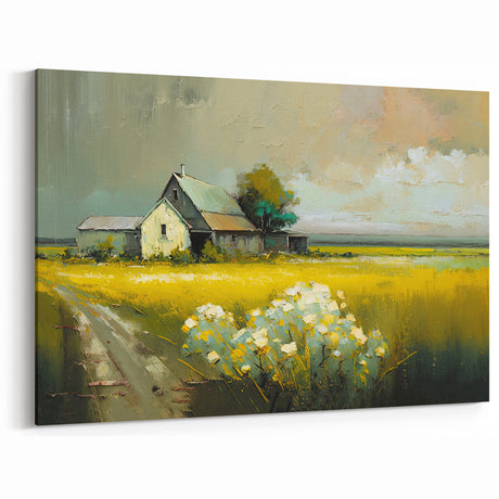 Cottage Art Print - Rustic Countryside Wall Decor on Canvas