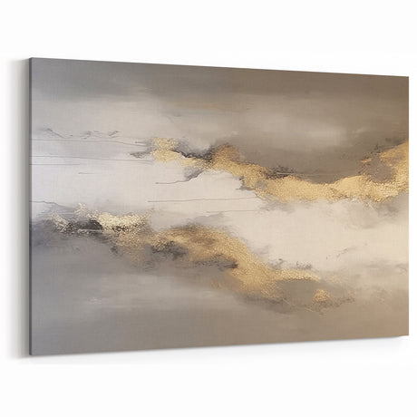 Modern Monochrome Strokes and Lines Abstract Art - Metallic Wall Print