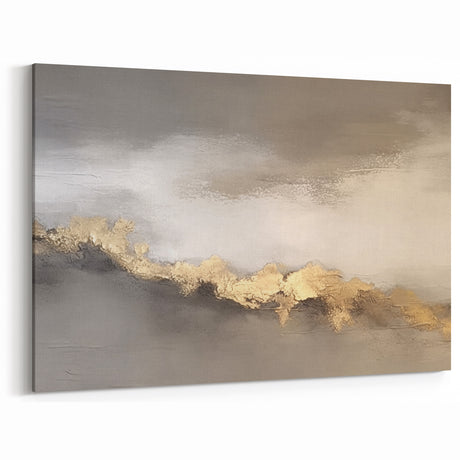 Minimalist Monochrome Strokes Abstract Art - Textured Canvas Print