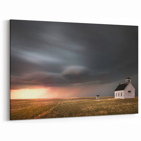Rustic Red Barn Wall Art – Vintage Farmhouse Barn Landscape Canvas Print
