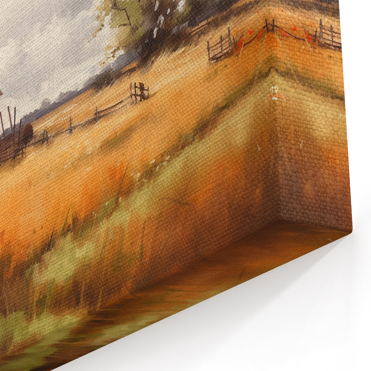 Rustic Red Barn with Windmill Art – Vintage Farmhouse Landscape Print