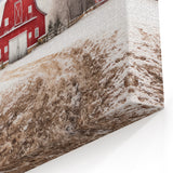 Dramatic Rustic Barn Landscape Art – Dark Stormy Countryside Print