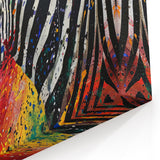 Vibrant Zebra Explosion Wall Art - Abstract Safari Canvas Print