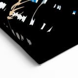 Moonlit Zebra Wall Art - Bold Blue Safari Canvas Print