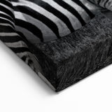 Zebra Herd in African Landscape - Striking Black and White Safari Art