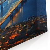 New Orleans Night Skyline Art - Mississippi River Bridge Photography