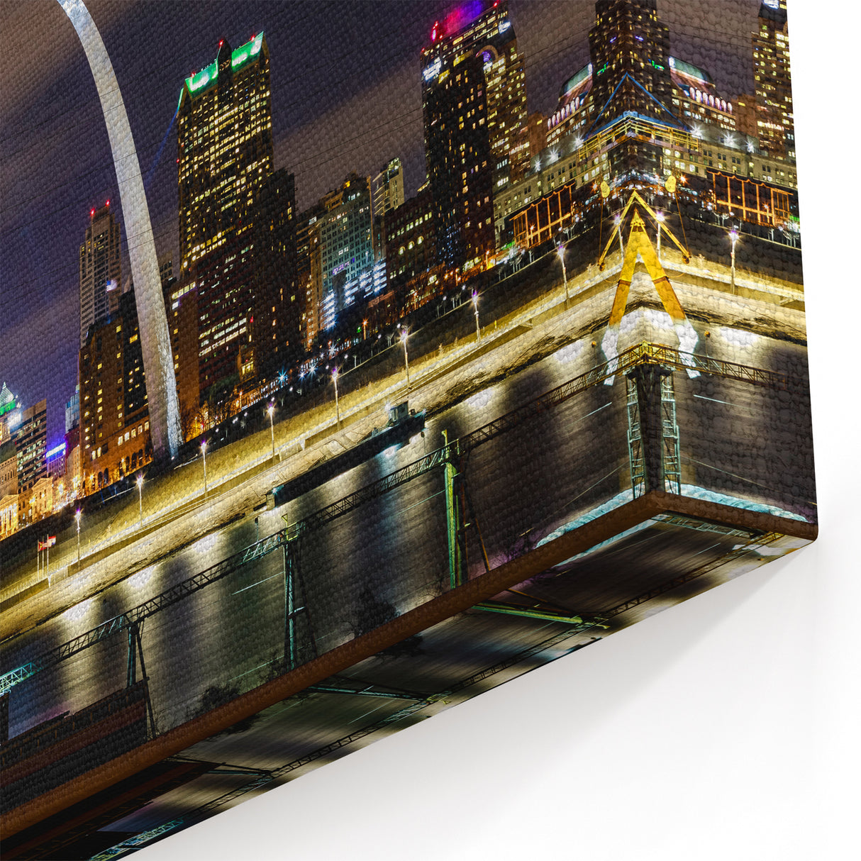 St. Louis Skyline Wall Art - Stunning Night View of Gateway Arch