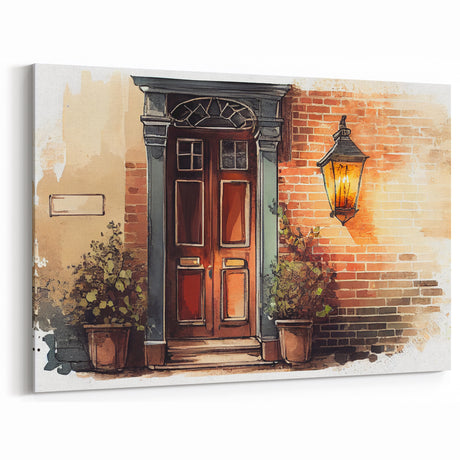 Vibrant Door Wall Art - Colorful Canvas Print - Framed Decor Piece