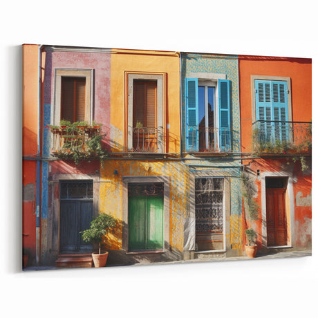 Vibrant Door Wall Art - Colorful Canvas Print - Framed Decor Piece