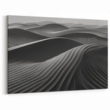 Abstract Dune Wall Art - Modern Desert Landscape in Black and Gray