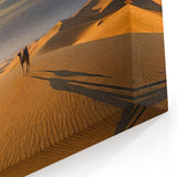 Golden Dune Wall Art - Desert Landscape with Camel at Sunrise